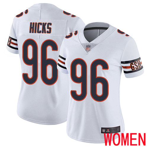 Chicago Bears Limited White Women Akiem Hicks Road Jersey NFL Football #96 Vapor Untouchable